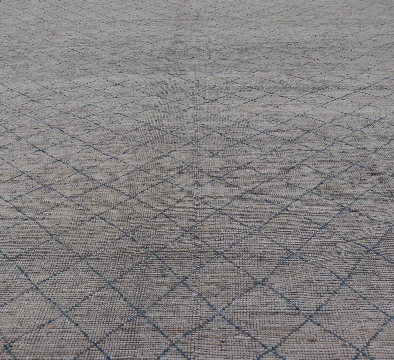 Modern Hand - Knotted Rug in Wool with All - Over Diamond Design in Blue This modern casual tribal rug has been hand - knotted in wool. The rug features a modern all - over sub - geometric diamond design, rendered in blue; making this rug a superb fit f... - Keivan Woven ArtsAFG - 40529 - 19784Rug