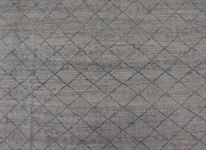 Modern Hand - Knotted Rug in Wool with All - Over Diamond Design in Blue This modern casual tribal rug has been hand - knotted in wool. The rug features a modern all - over sub - geometric diamond design, rendered in blue; making this rug a superb fit f... - Keivan Woven ArtsAFG - 40529 - 19784Rug