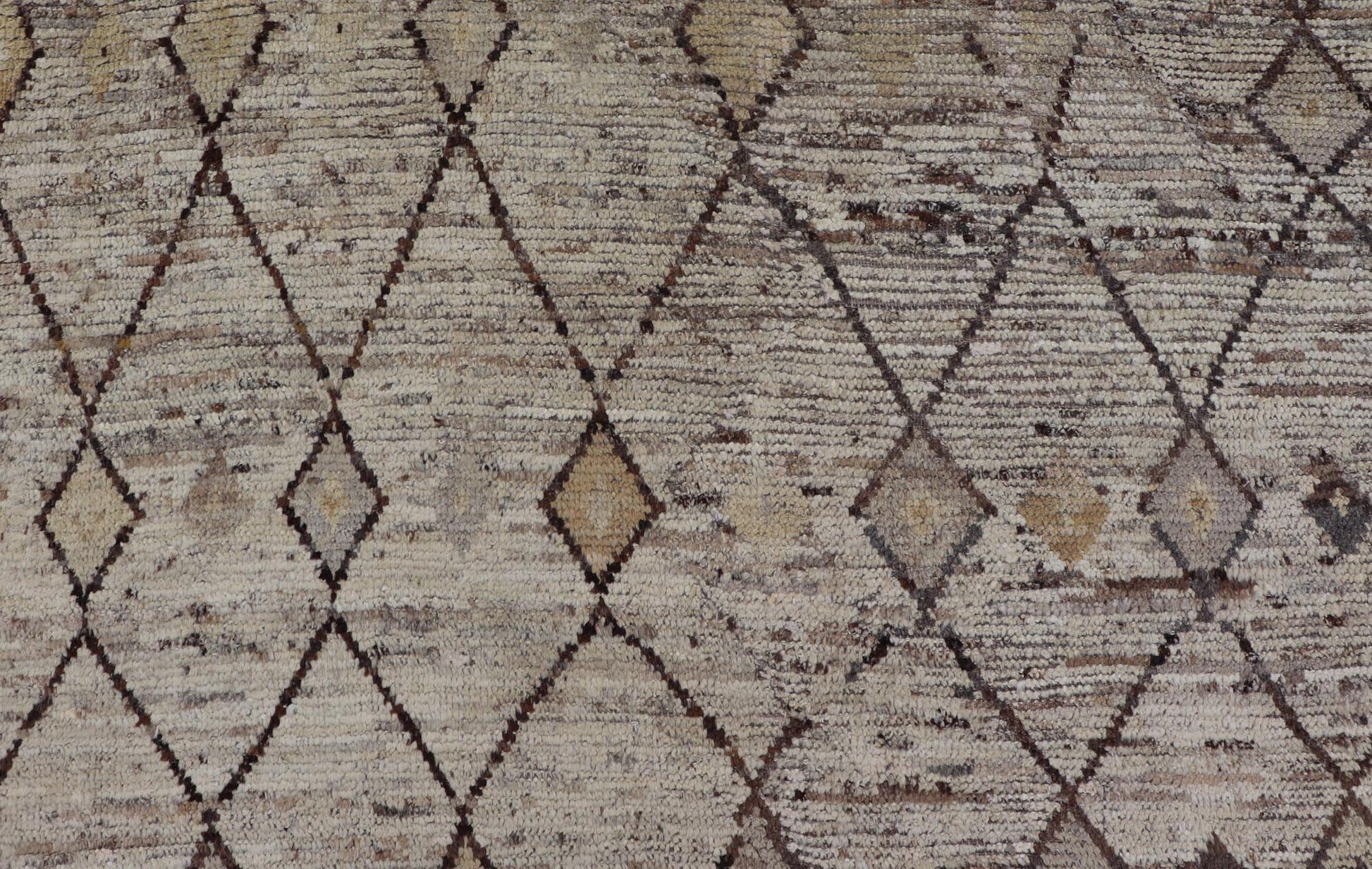 Modern Hand - Knotted Rug in Wool with Sub - Geometric Interlocked Diamond Design This modern casual tribal rug has been hand - knotted. The rug features a modern sub - geometric all - over diamond design, rendered in multicolor, making this rug a superb ... - Keivan Woven ArtsAFG - 40829 - 19424Rug