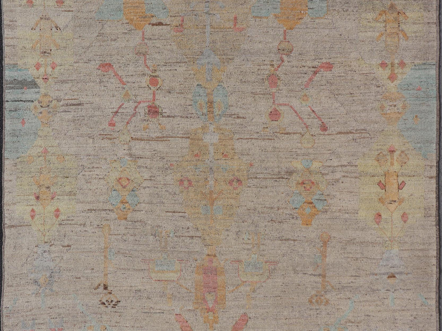 Modern Hand - Knotted Rug with All - Over Sub - Geometric Design in Multicolor This modern casual tribal rug has been hand - knotted in wool. The rug features a modern sub - geometric design, replete with various motifs in multicolor, making this rug a s... - Keivan Woven ArtsAFG - 40846 - 19790Rug