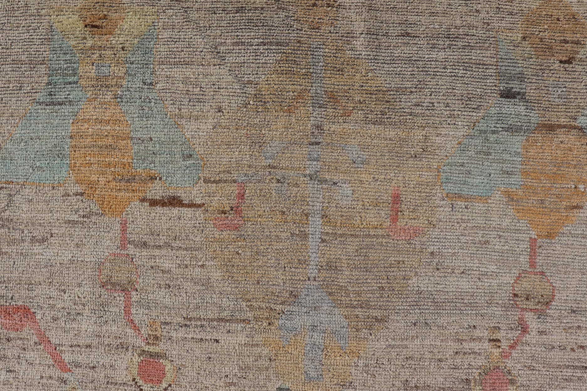 Modern Hand - Knotted Rug with All - Over Sub - Geometric Design in Multicolor This modern casual tribal rug has been hand - knotted in wool. The rug features a modern sub - geometric design, replete with various motifs in multicolor, making this rug a s... - Keivan Woven ArtsAFG - 40846 - 19790Rug