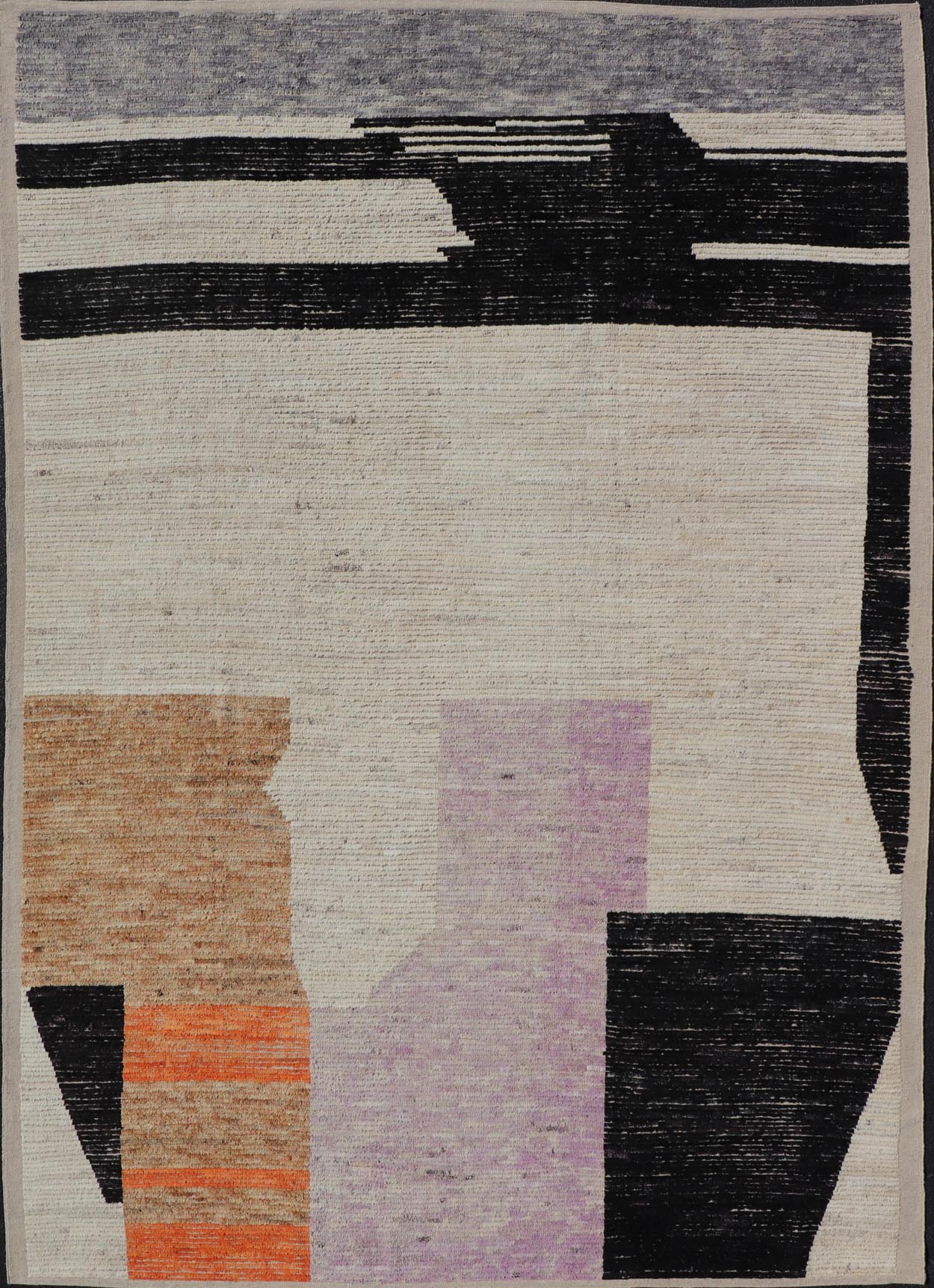 Modern Hand - Knotted Rug in Wool with Sub - Geometric Abstract Design in Multicolor This modern casual tribal rug has been hand - knotted in wool. The rug features a modern sub - geometric abstract design, rendered in multicolor, making this rug a supe... - Keivan Woven ArtsAFG - 40882 - 19616Rug