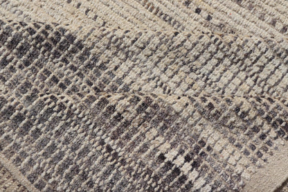 This modern casual tribal rug has been hand - knotted in wool. The rug features an all - over modern sub - geometric horizontal design, rendered in grays, brown, cream and neutral tones. Measures: 9'5 x 12'1. Modern casual tribal rug with sub - geometric... - Keivan Woven ArtsAFG - 40922 - 19622Rug