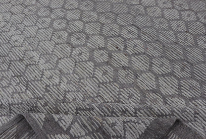 Modern Moroccan Hand - Knotted Rug with All - Over Sub - Geometric Hexagonal Design This modern casual Moroccan rug has been hand - knotted in wool. The rug features a modern all - over sub - geometric hexagonal design, rendered in various neutral tones; m... - Keivan Woven ArtsAFG - 40926 - 19796Rug