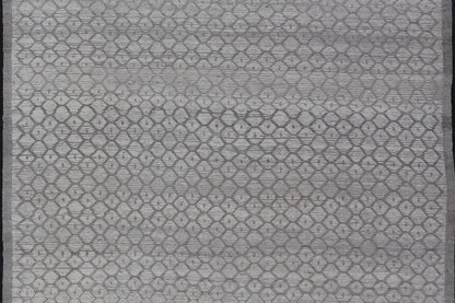 Modern Moroccan Hand - Knotted Rug with All - Over Sub - Geometric Hexagonal Design This modern casual Moroccan rug has been hand - knotted in wool. The rug features a modern all - over sub - geometric hexagonal design, rendered in various neutral tones; m... - Keivan Woven ArtsAFG - 40926 - 19796Rug