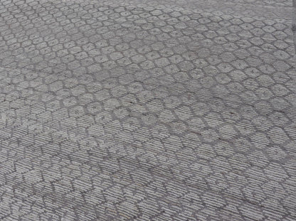 Modern Moroccan Hand - Knotted Rug with All - Over Sub - Geometric Hexagonal Design This modern casual Moroccan rug has been hand - knotted in wool. The rug features a modern all - over sub - geometric hexagonal design, rendered in various neutral tones; m... - Keivan Woven ArtsAFG - 40926 - 19796Rug