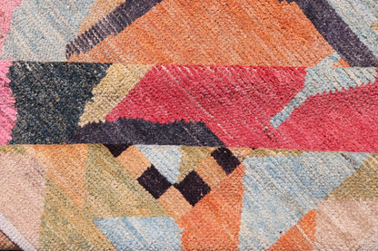Multicolor Modern Rug in Art Deco Design, Keivan Woven Arts; rug AFG - 40933, country of origin / type: Afghanistan / Modern Casual, circa early - 21th century. Measures: 9'5 x 12'1. Modern Abstract Rug in Wool With Sub - Geometric Arts and Craft Desi... - Keivan Woven ArtsAFG - 40933 - 19628Rug