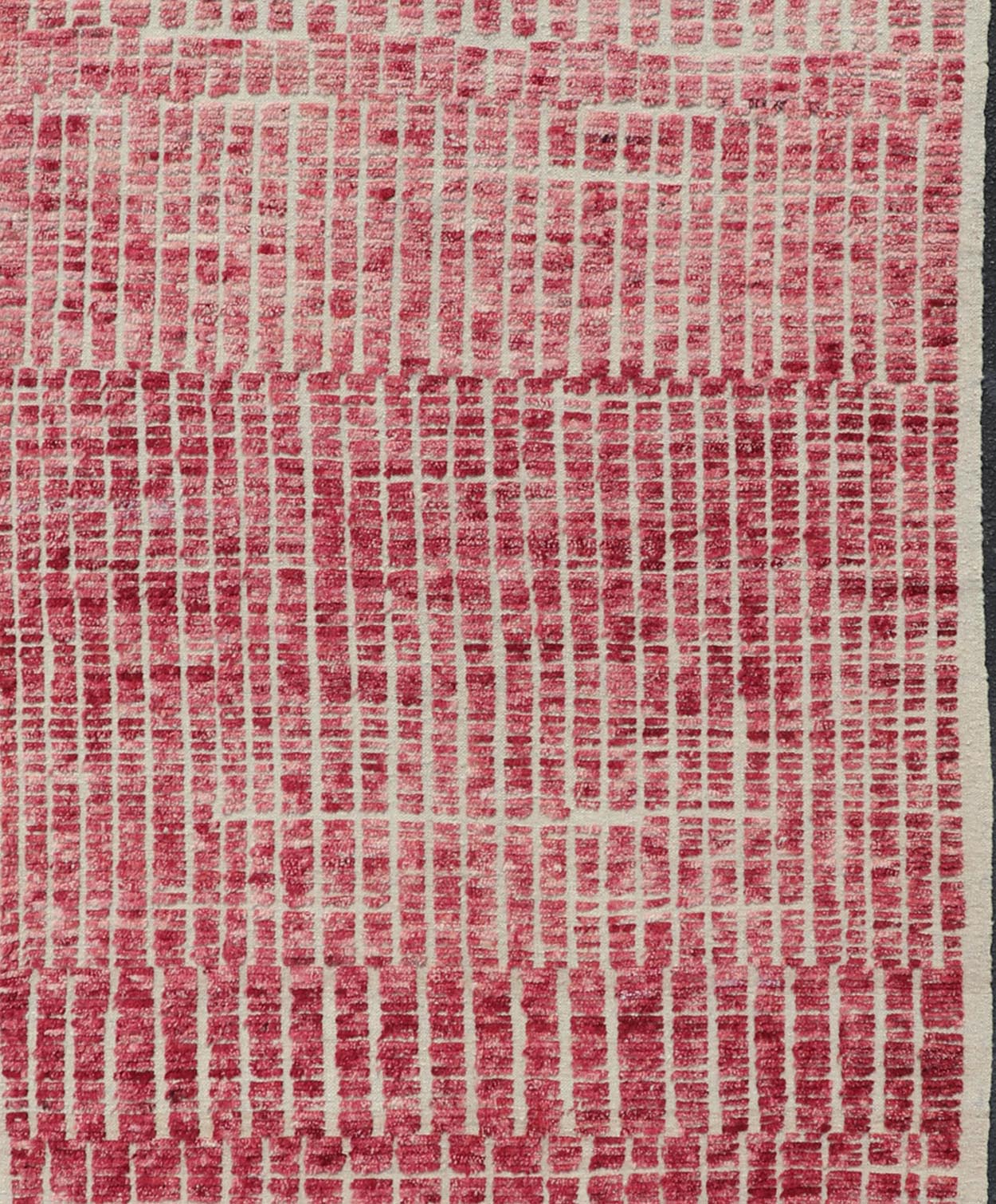 Modern Hand - Knotted Tribal Rug in Wool with Geometric Design in Raspberry - Red This modern casual tribal rug has been hand - knotted. The rug features a modern geometric linear design, replete with a raspberry - red hue; making this rug a superb fit... - Keivan Woven ArtsAFG - 40940 - 19832Rug
