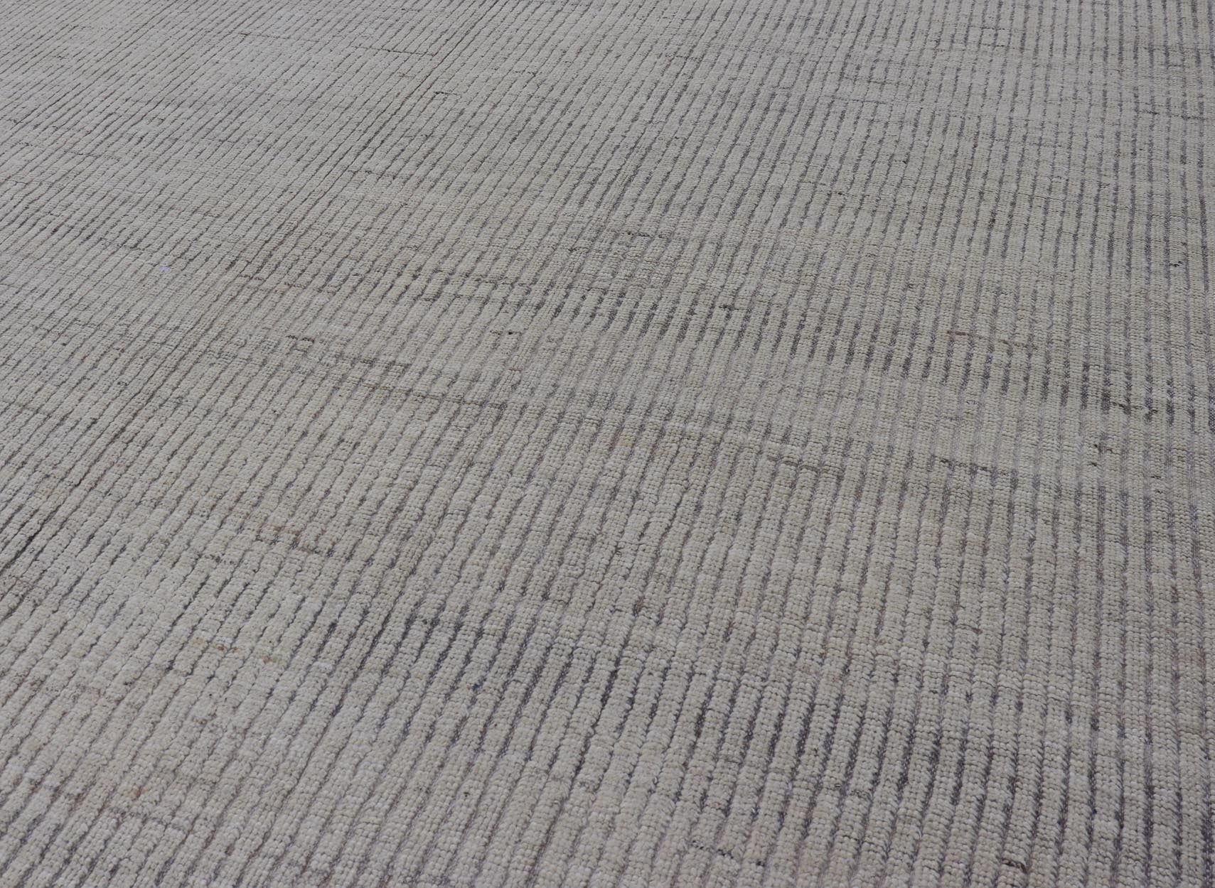 Modern Hand - Knotted Rug with All - Over Geometric High - Low Design in Neutral Tones This modern casual tribal rug has been hand - knotted in wool. The rug features a modern geometric High - Low design and texture, rendered in neutral tones; making this... - Keivan Woven ArtsAFG - 40998 - 19802Rug