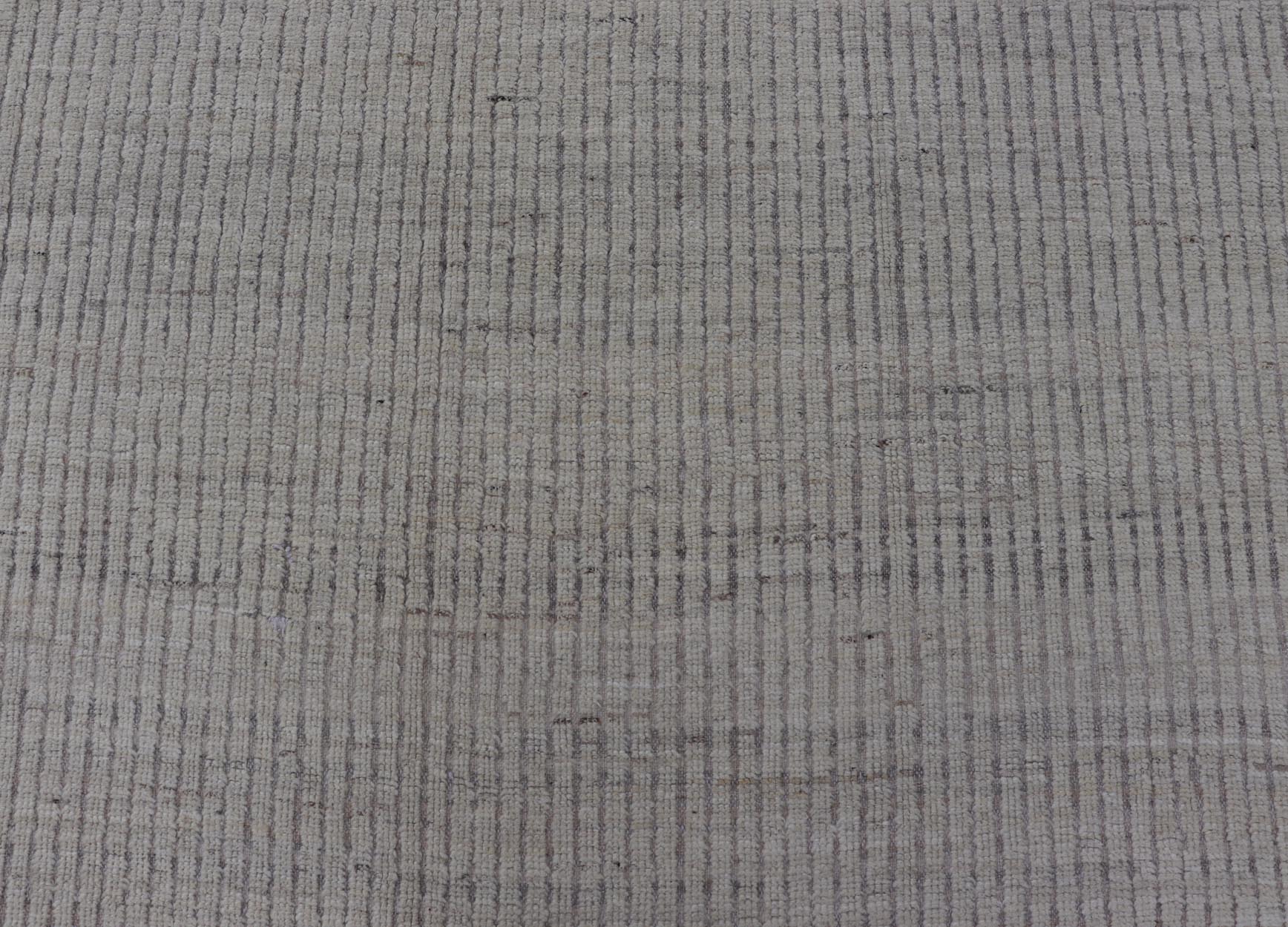 Modern Hand - Knotted Rug with All - Over Geometric High - Low Design in Neutral Tones This modern casual tribal rug has been hand - knotted in wool. The rug features a modern geometric High - Low design and texture, rendered in neutral tones; making this... - Keivan Woven ArtsAFG - 40998 - 19802Rug