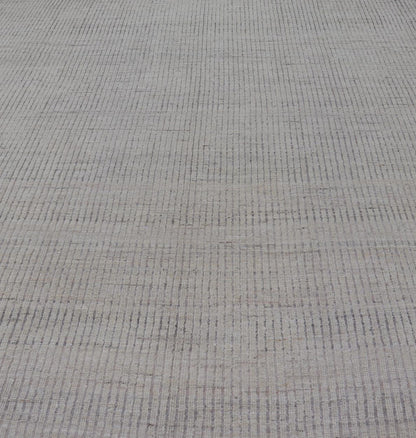 Modern Hand - Knotted Rug with All - Over Geometric High - Low Design in Neutral Tones This modern casual tribal rug has been hand - knotted in wool. The rug features a modern geometric High - Low design and texture, rendered in neutral tones; making this... - Keivan Woven ArtsAFG - 40998 - 19802Rug