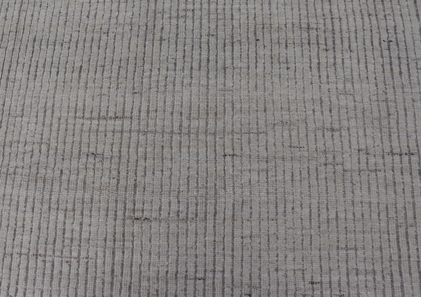 Modern Hand - Knotted Rug with All - Over Geometric High - Low Design in Neutral Tones This modern casual tribal rug has been hand - knotted in wool. The rug features a modern geometric High - Low design and texture, rendered in neutral tones; making this... - Keivan Woven ArtsAFG - 40998 - 19802Rug