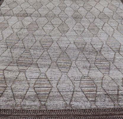 Modern Hand - Knotted Rug in Wool with Sub - Geometric Diamond Design in Earth Tones This modern casual tribal rug has been hand - knotted. The rug features a modern all - over sub - geometric diamond design, rendered in earthy tones, making this rug a s... - Keivan Woven ArtsAFG - 41004 - 19460Rug