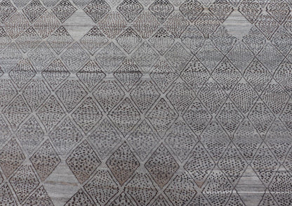 Very Large Modern Rug with Diamond Design in Gray, Taupe & Earth Tones, Keivan Woven Arts/ rug AFG - 41472, country of origin / type: Afghanistan / Modern Casual, circa Early - 21th Century. Measures: 18'3 x 26'6. This impressive rug with its... - Keivan Woven ArtsAFG - 41472 - 19526Rug
