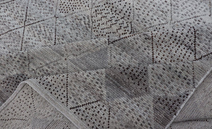 Very Large Modern Rug with Diamond Design in Gray, Taupe & Earth Tones, Keivan Woven Arts/ rug AFG - 41472, country of origin / type: Afghanistan / Modern Casual, circa Early - 21th Century. Measures: 18'3 x 26'6. This impressive rug with its... - Keivan Woven ArtsAFG - 41472 - 19526Rug