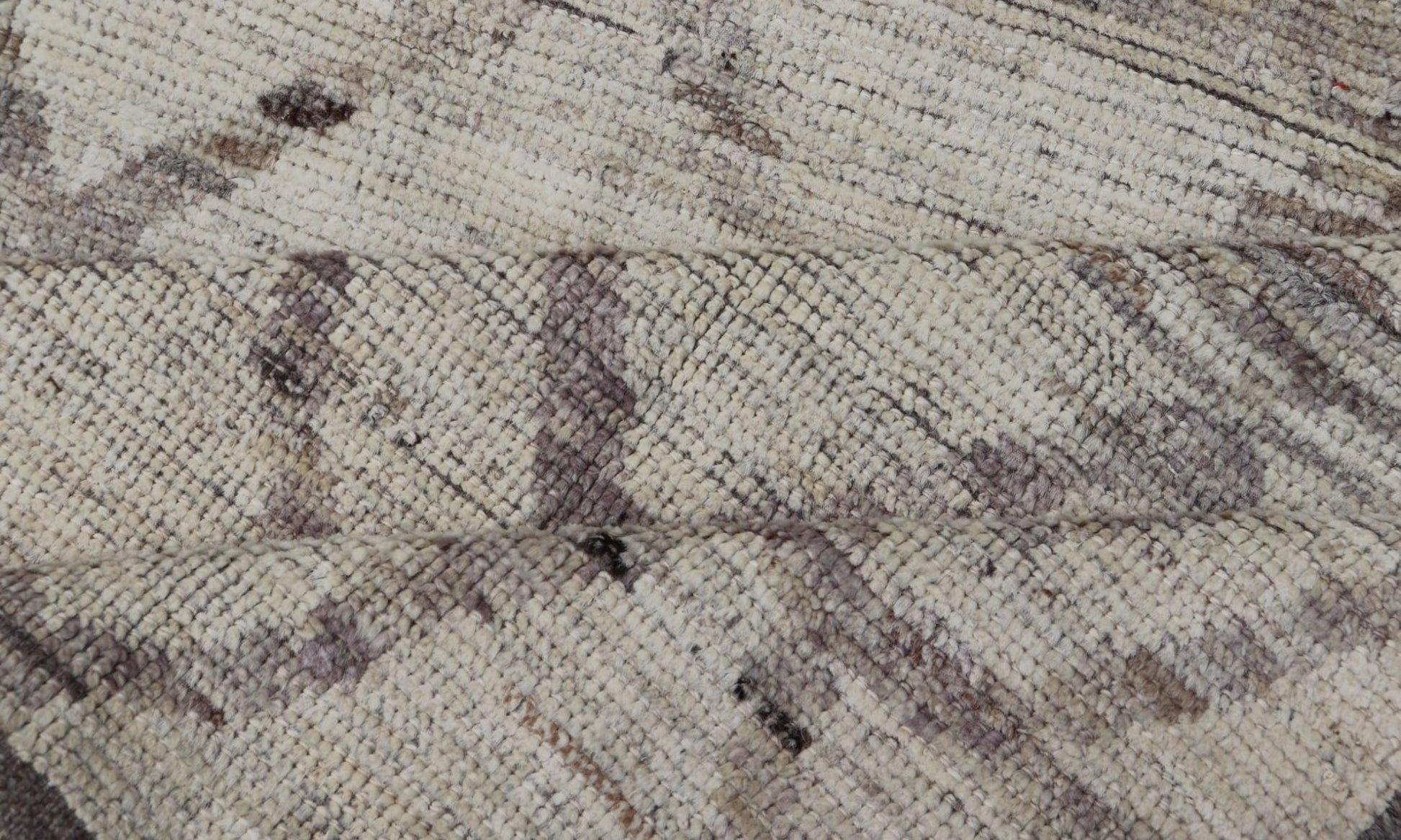 Afghan Modern Casual Chevron Runner in Light Cream and Dark Gray This quirky gallery runner features cream and light gray, with a chevron - like pattern skewing across the rug's width. Between the quiet coalescence of the shades of gray an... - Keivan Woven ArtsAFG - 43428 - 20181Rug