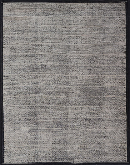 Oversized Afghan Minimalist Modern Casual With Black Background and Ivory Pile This large modern casual rug's field displays a ivory colored pile. Underneath the field shows a black base for a background. These beautiful colors are perfect for ... - Keivan Woven ArtsAFG - 43429 - 20187Rug