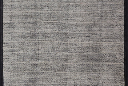 Oversized Afghan Minimalist Modern Casual With Black Background and Ivory Pile This large modern casual rug's field displays a ivory colored pile. Underneath the field shows a black base for a background. These beautiful colors are perfect for ... - Keivan Woven ArtsAFG - 43429 - 20187Rug