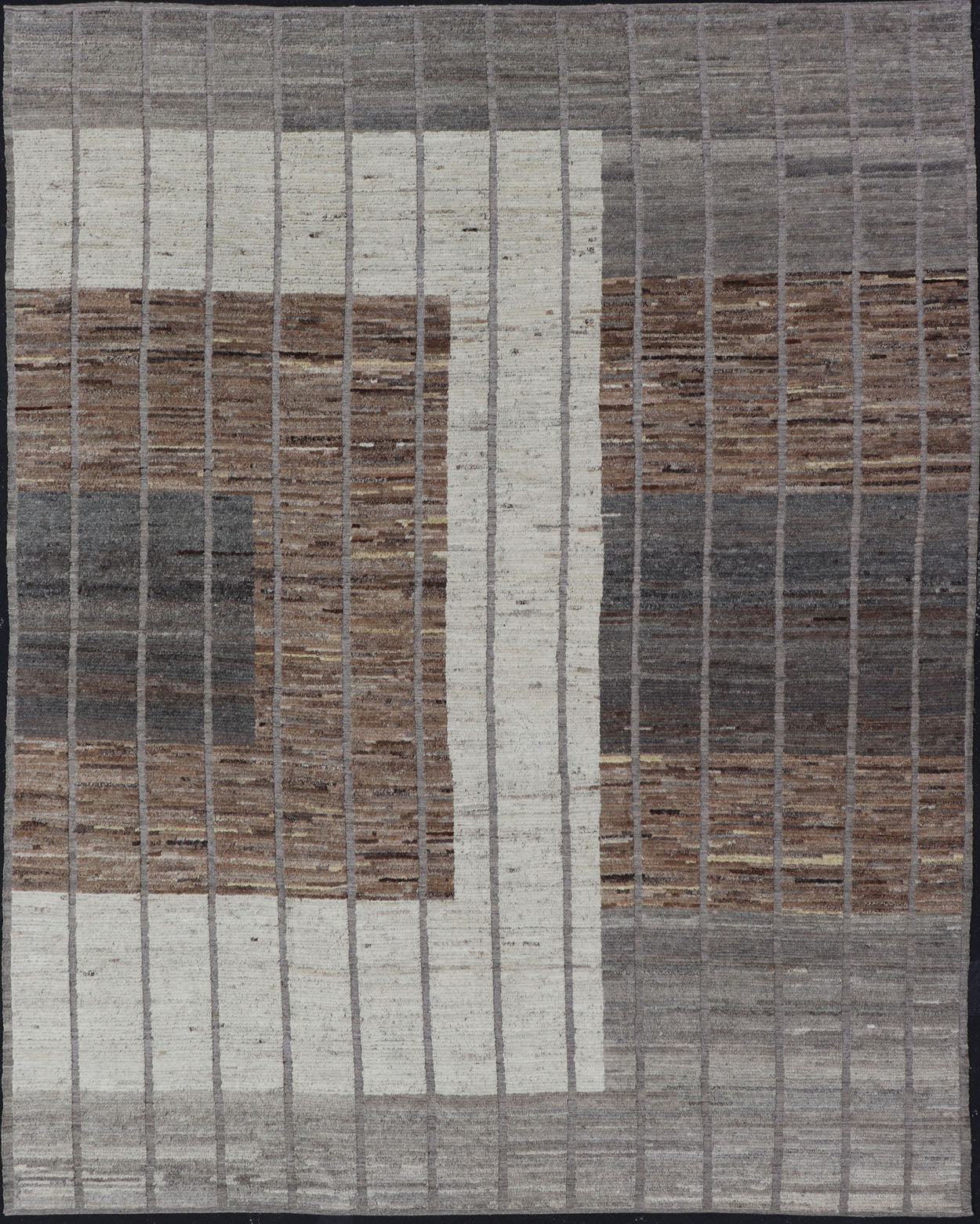 Earth - Toned Textural Elegance Rug by Keivan Woven Arts Architectural Modern Rug in Earth Tones with Distressed Texture. Large Modern Casual Rug in minimalist design, modern design, with Square Modern Design. Keivan Woven Arts; AFG - 43432 Country of ... - Keivan Woven ArtsAFG - 43432 - 20169