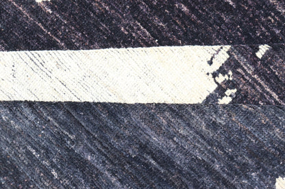 Measures 9'6 x 12'1 This modern casual Afghan rug has a minimalistic design of vertical motifs paneled asymmetrically in black and white. This piece has been hand - knotted with a piled texture, giving the foundation durability. Modern Afg... - Keivan Woven ArtsAFG - 43433 - 20199Rug