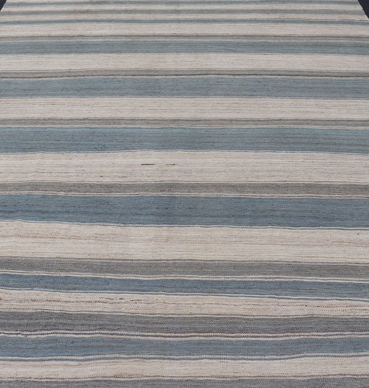Flat - Weave Modern Kilim Rug with Stripes in Shades of Blue, Charcoal and Ivory Flat - weave Kilim rug with stripes with modern design in shades of blue, taupe, charcoal and ivory, Keivan Woven Arts / rug AFG - 62, country of origin / type: Afghanist... - Keivan Woven ArtsAFG - 62 - 15751Rug