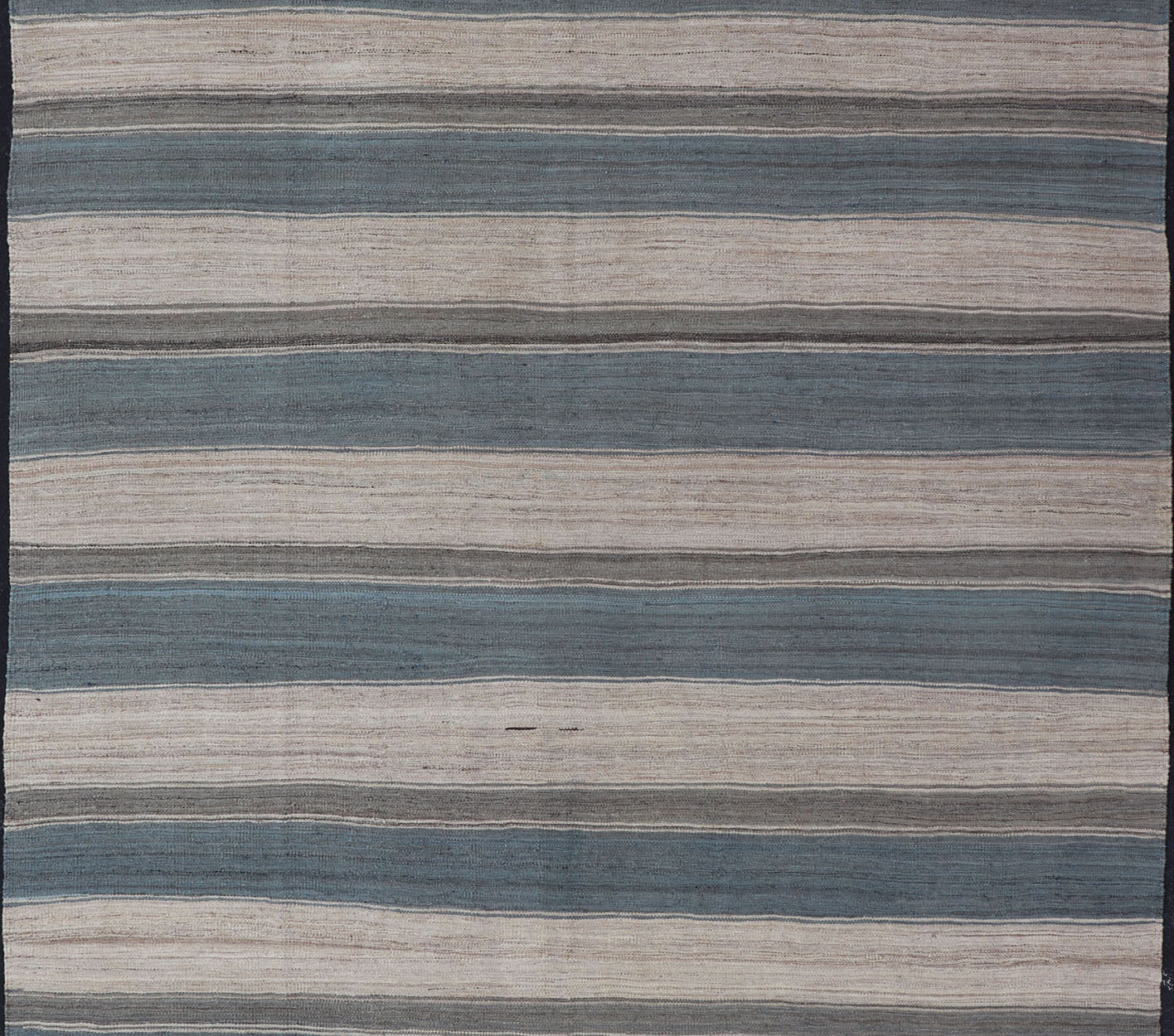 Flat - Weave Modern Kilim Rug with Stripes in Shades of Blue, Charcoal and Ivory Flat - weave Kilim rug with stripes with modern design in shades of blue, taupe, charcoal and ivory, Keivan Woven Arts / rug AFG - 62, country of origin / type: Afghanist... - Keivan Woven ArtsAFG - 62 - 15751Rug