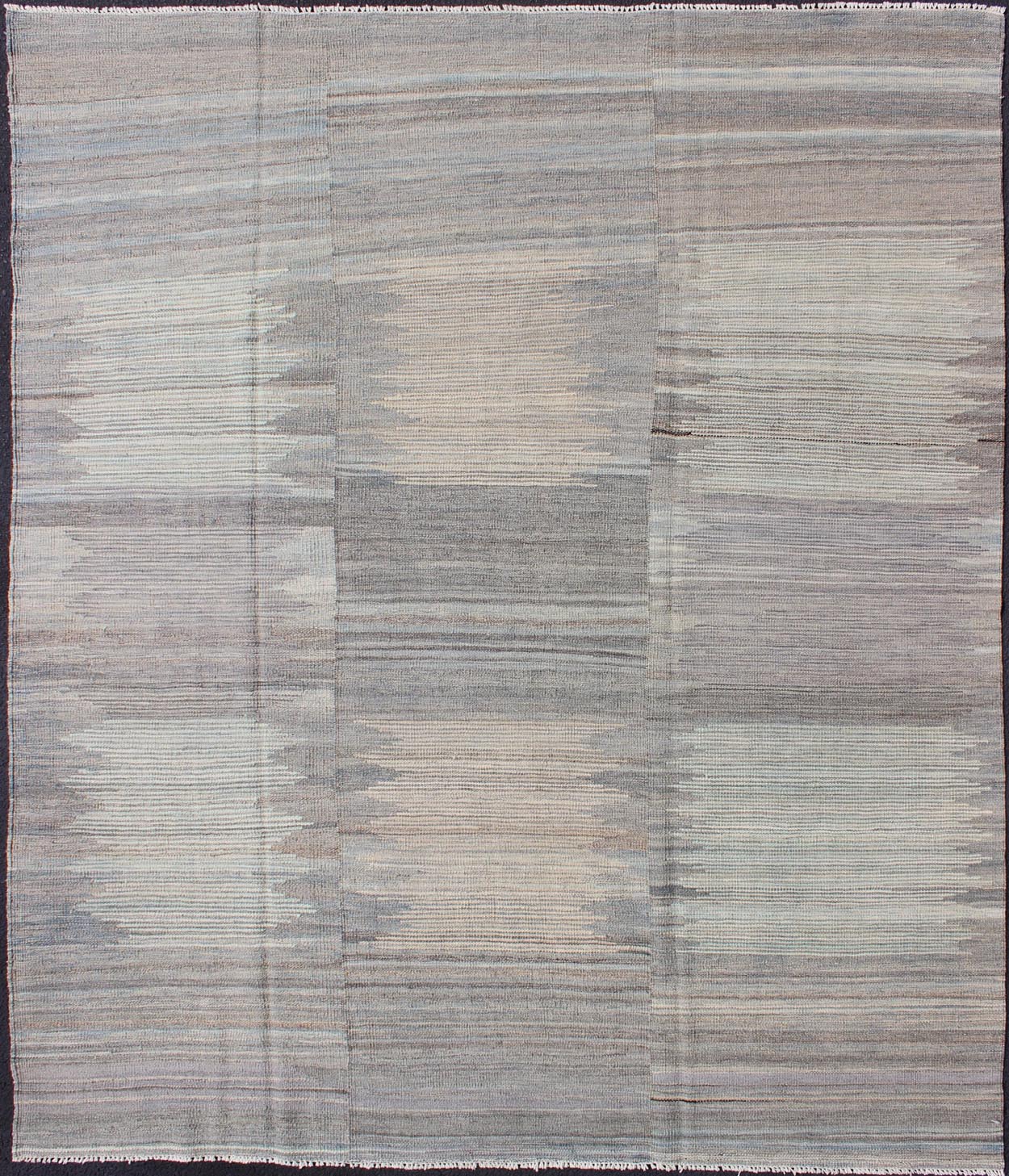 Keivan Woven Arts Flat - Weave Afghan Kilim Rug with Modern Design. Keivan Woven Arts / rug AFG - 6287, country of origin / type: Afghanistan / Kilim. Measures: 6'4 x 7'10 This fun and vibrant Kilim rug features a modern design, perfectly suited fo... - Keivan Woven ArtsAFG - 6287 - 10418Rug