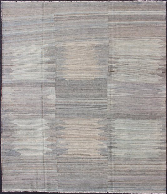 Keivan Woven Arts Flat - Weave Afghan Kilim Rug with Modern Design. Keivan Woven Arts / rug AFG - 6287, country of origin / type: Afghanistan / Kilim. Measures: 6'4 x 7'10 This fun and vibrant Kilim rug features a modern design, perfectly suited fo... - Keivan Woven ArtsAFG - 6287 - 10418Rug