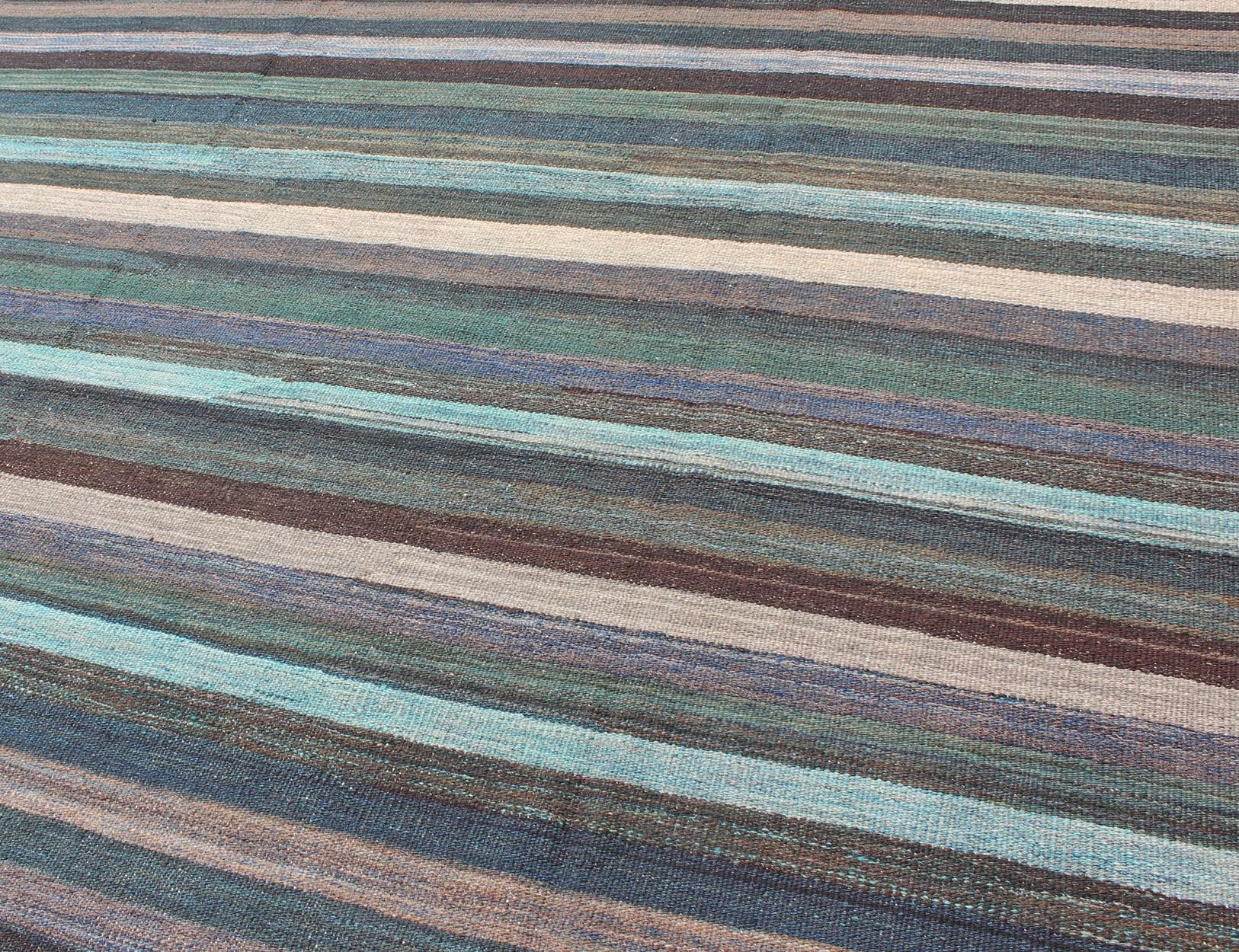 Colorful Modern Striped Kilim in Unique Colors for Modern or Classic Rooms Versatile and Unique color - tone flat - weave Kilim for a Modern or Classic design Flat - weave Kilim rug with vivid tones, Keivan Woven Arts / rug AFG - 6296, country of ori... - Keivan Woven ArtsAFG - 6296 - 10422Rug