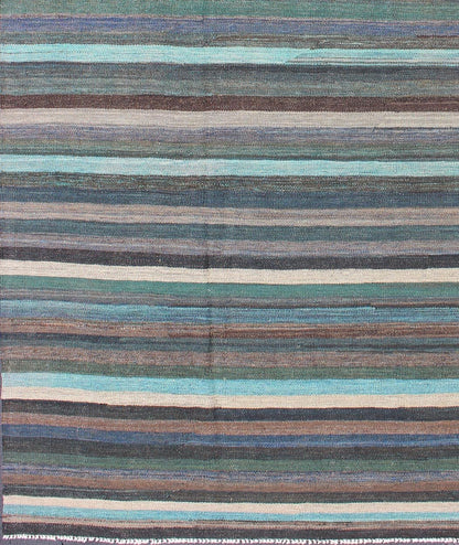 Colorful Modern Striped Kilim in Unique Colors for Modern or Classic Rooms Versatile and Unique color - tone flat - weave Kilim for a Modern or Classic design Flat - weave Kilim rug with vivid tones, Keivan Woven Arts / rug AFG - 6296, country of ori... - Keivan Woven ArtsAFG - 6296 - 10422Rug