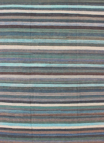 Colorful Modern Striped Kilim in Unique Colors for Modern or Classic Rooms Versatile and Unique color - tone flat - weave Kilim for a Modern or Classic design Flat - weave Kilim rug with vivid tones, Keivan Woven Arts / rug AFG - 6296, country of ori... - Keivan Woven ArtsAFG - 6296 - 10422Rug