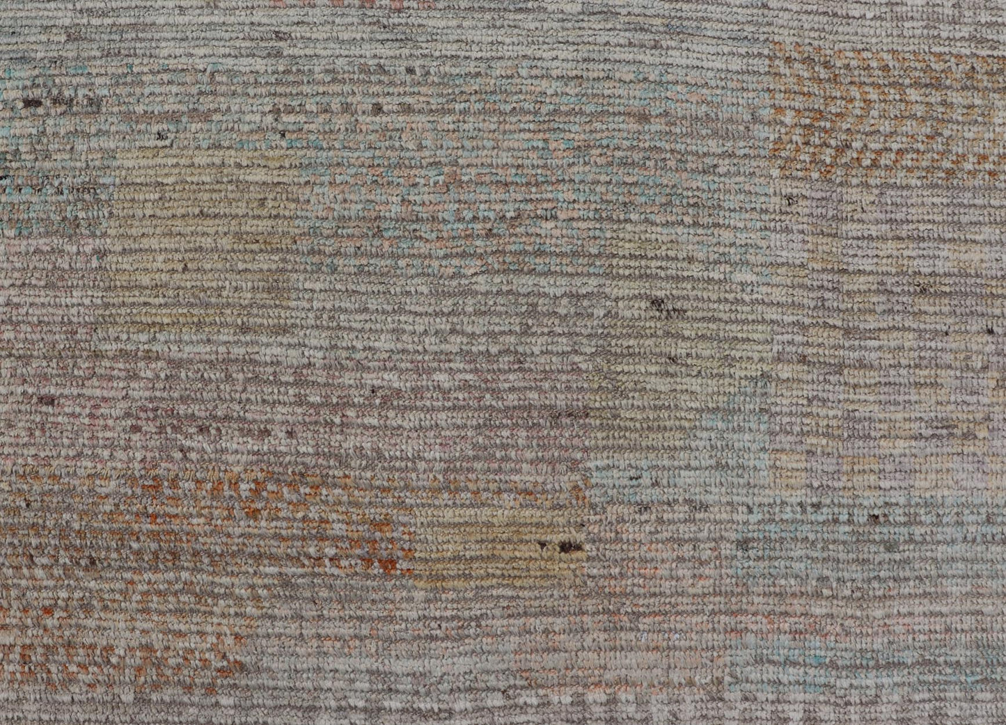 Large Hand Knotted Tribal Design Rug in Off White With Pop of Cheerful Colors. Keivan Woven Arts; rug / AFG - 64253 Country of Origin: Afghanistan Type: Modern Casual Design: Abstract, Geometric, Minimalist. Measures: 9'4 x 11'7 This cheerful mode... - Keivan Woven ArtsAFG - 64253 - 24800Rug