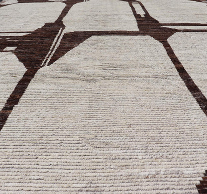 Casual Modern Wool Hand Knotted In Black and White Wool Abstract Modern Design. Keivan Woven Arts / AFG - 64282, country of origin / type: Afghanistan / Piled, condition: new. Measures: 8'8 x 12'3 This new creation of modern casual rug features a... - Keivan Woven ArtsAFG - 64282 - 25104