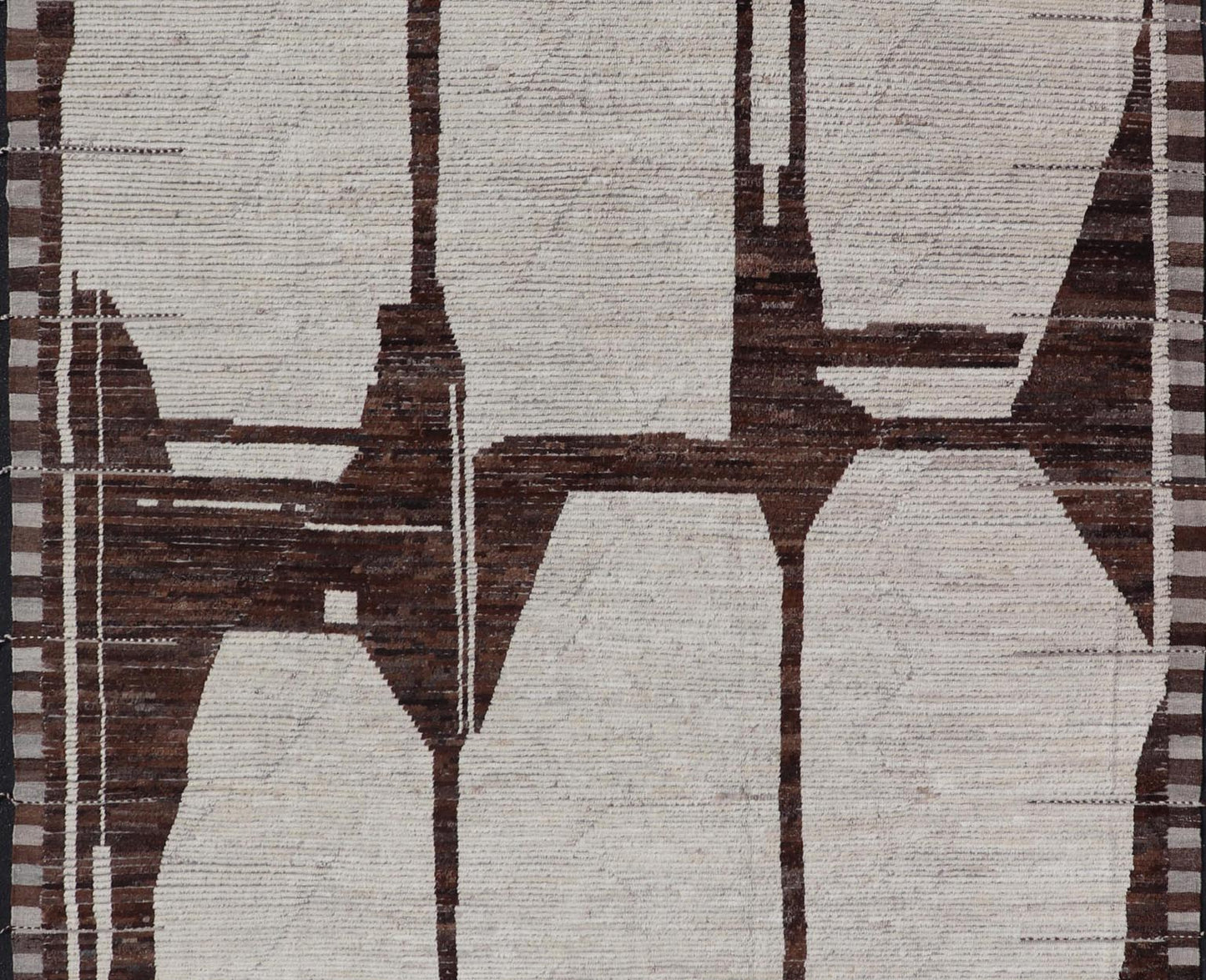 Casual Modern Wool Hand Knotted In Black and White Wool Abstract Modern Design. Keivan Woven Arts / AFG - 64282, country of origin / type: Afghanistan / Piled, condition: new. Measures: 8'8 x 12'3 This new creation of modern casual rug features a... - Keivan Woven ArtsAFG - 64282 - 25104