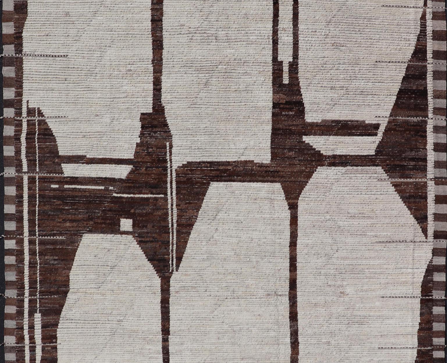 Casual Modern Wool Hand Knotted In Black and White Wool Abstract Modern Design. Keivan Woven Arts / AFG - 64282, country of origin / type: Afghanistan / Piled, condition: new. Measures: 8'8 x 12'3 This new creation of modern casual rug features a... - Keivan Woven ArtsAFG - 64282 - 25104