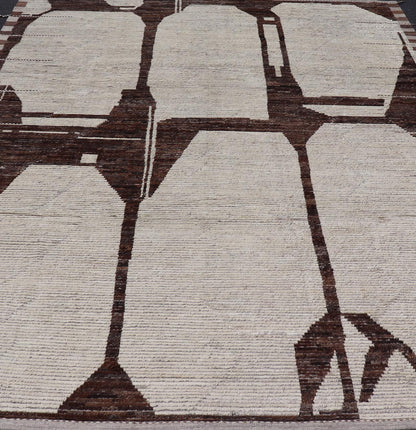 Casual Modern Wool Hand Knotted In Black and White Wool Abstract Modern Design. Keivan Woven Arts / AFG - 64282, country of origin / type: Afghanistan / Piled, condition: new. Measures: 8'8 x 12'3 This new creation of modern casual rug features a... - Keivan Woven ArtsAFG - 64282 - 25104