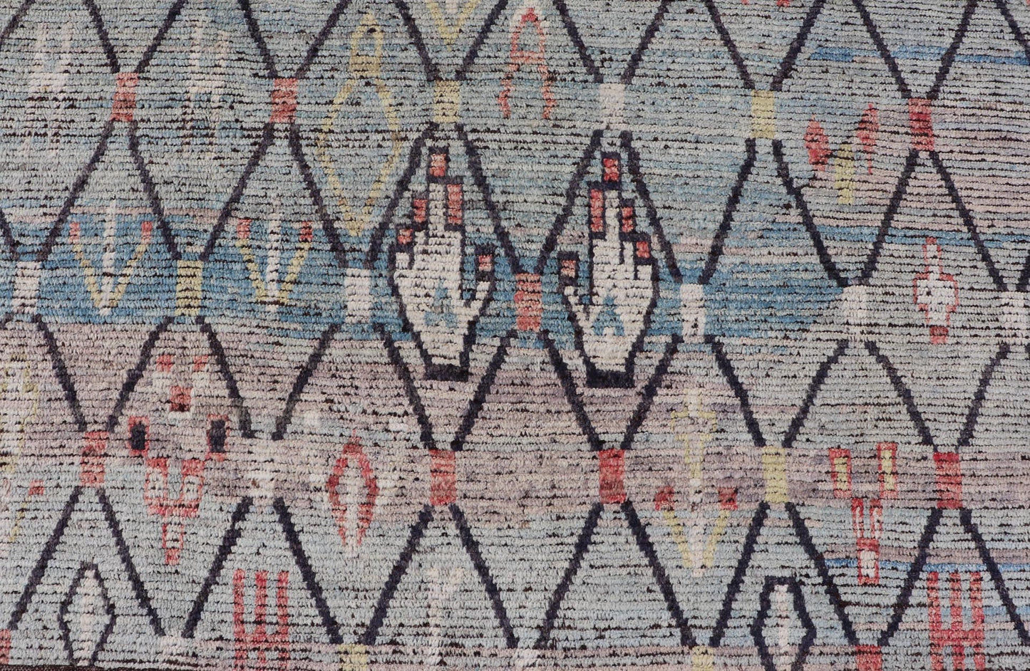 Modern Moroccan Rug by Keivan Woven Arts With All - Over Geometric Design Modern Hand - Knotted Moroccan Rug with All - Over Geometric Design in Wool in Blue. Keivan Woven Arts; rug AFG - 64397 country of origin / type: Afghanistan / Modern Casual, cir... - Keivan Woven ArtsAFG - 64397 - 25116Rug