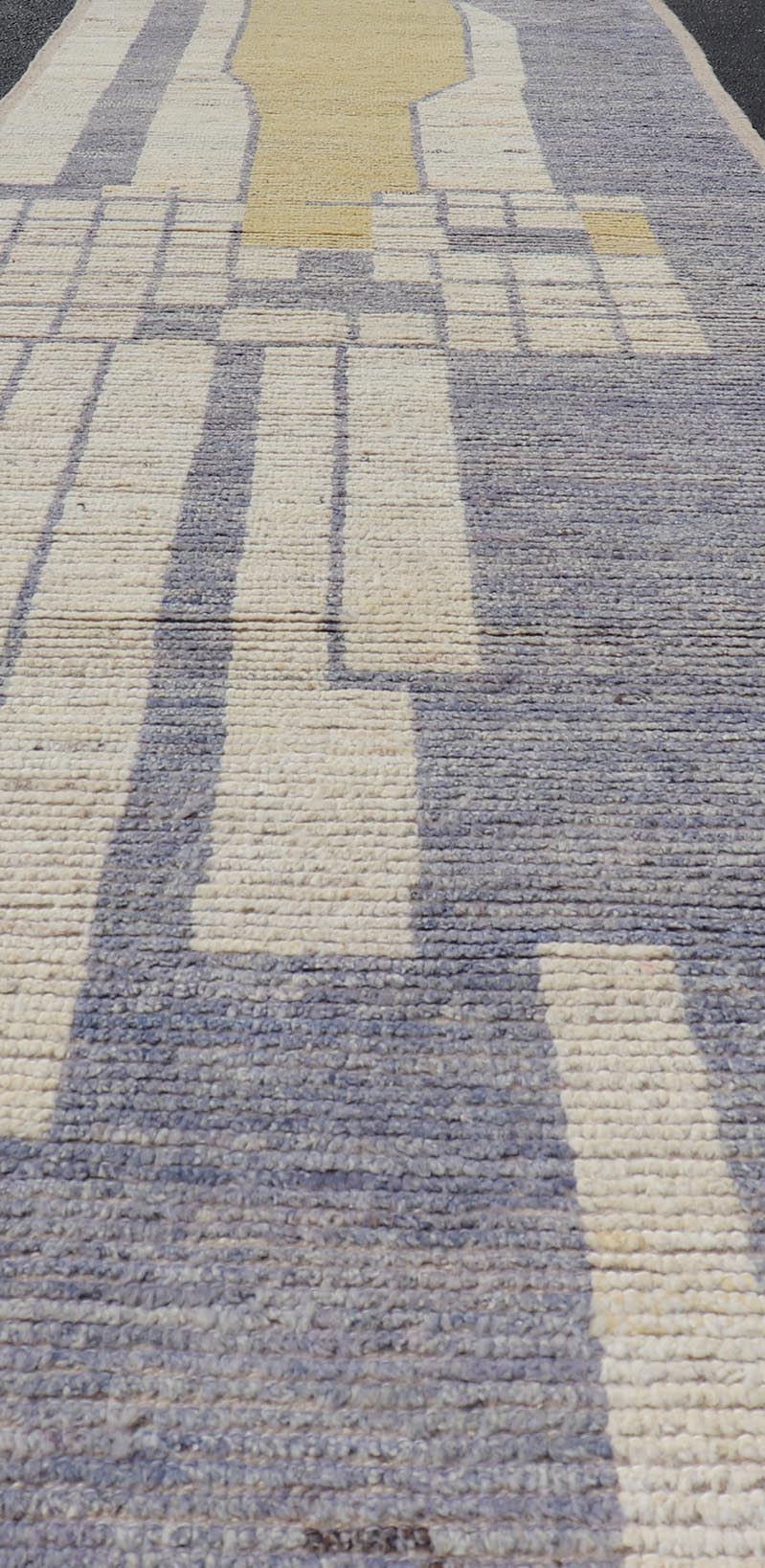All - Over Modern Design on Cream Background with Lavender and Soft Yellow Design. Keivan Woven Arts/ rug AFG - 64795, country of origin / type: Afghanistan / Piled, condition: new. Measures: 3'2 x 13'0 This brand new runner features a modern all - o... - Keivan Woven ArtsAFG - 64795 - 25140Rug