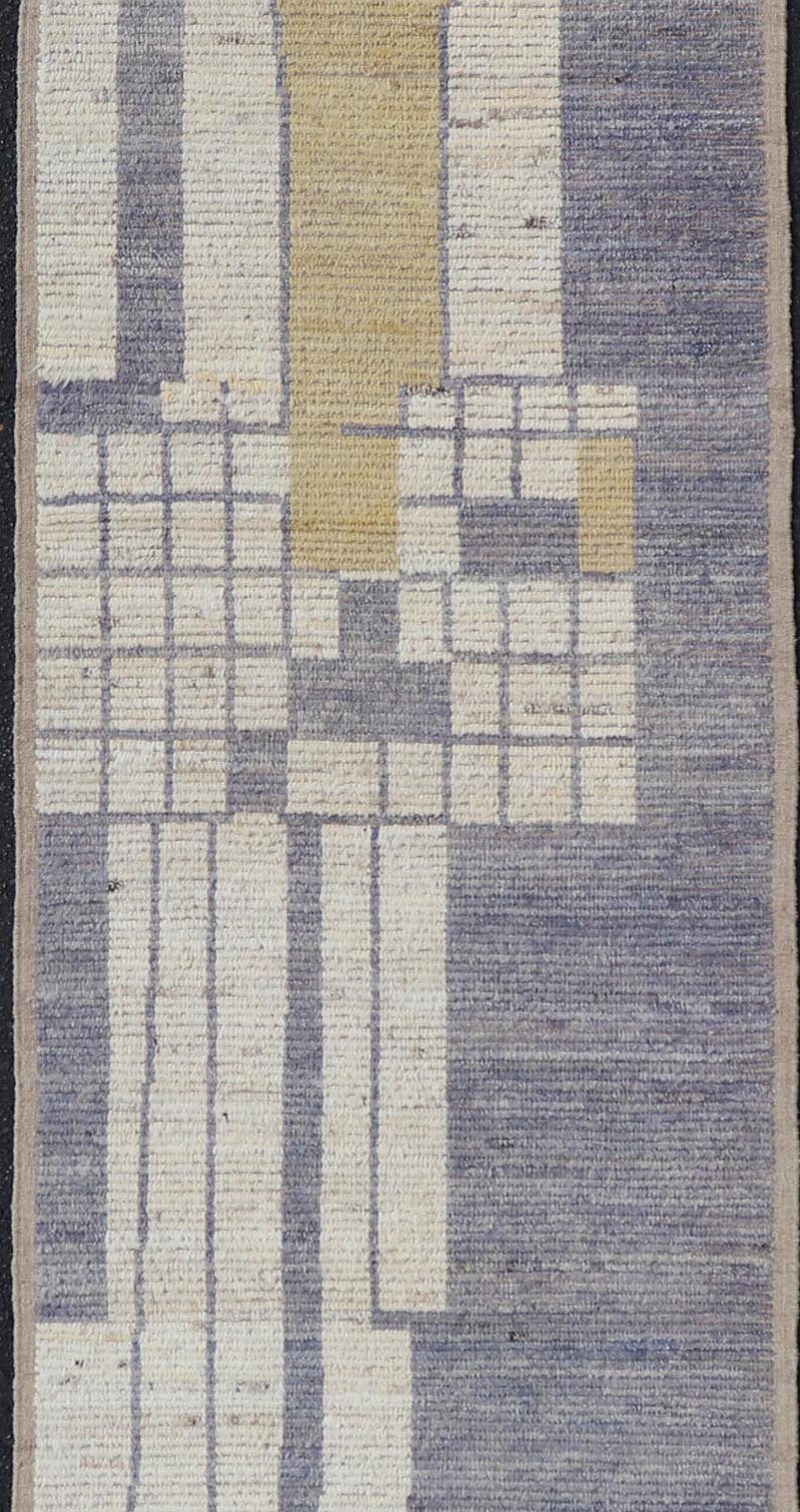 All - Over Modern Design on Cream Background with Lavender and Soft Yellow Design. Keivan Woven Arts/ rug AFG - 64795, country of origin / type: Afghanistan / Piled, condition: new. Measures: 3'2 x 13'0 This brand new runner features a modern all - o... - Keivan Woven ArtsAFG - 64795 - 25140Rug