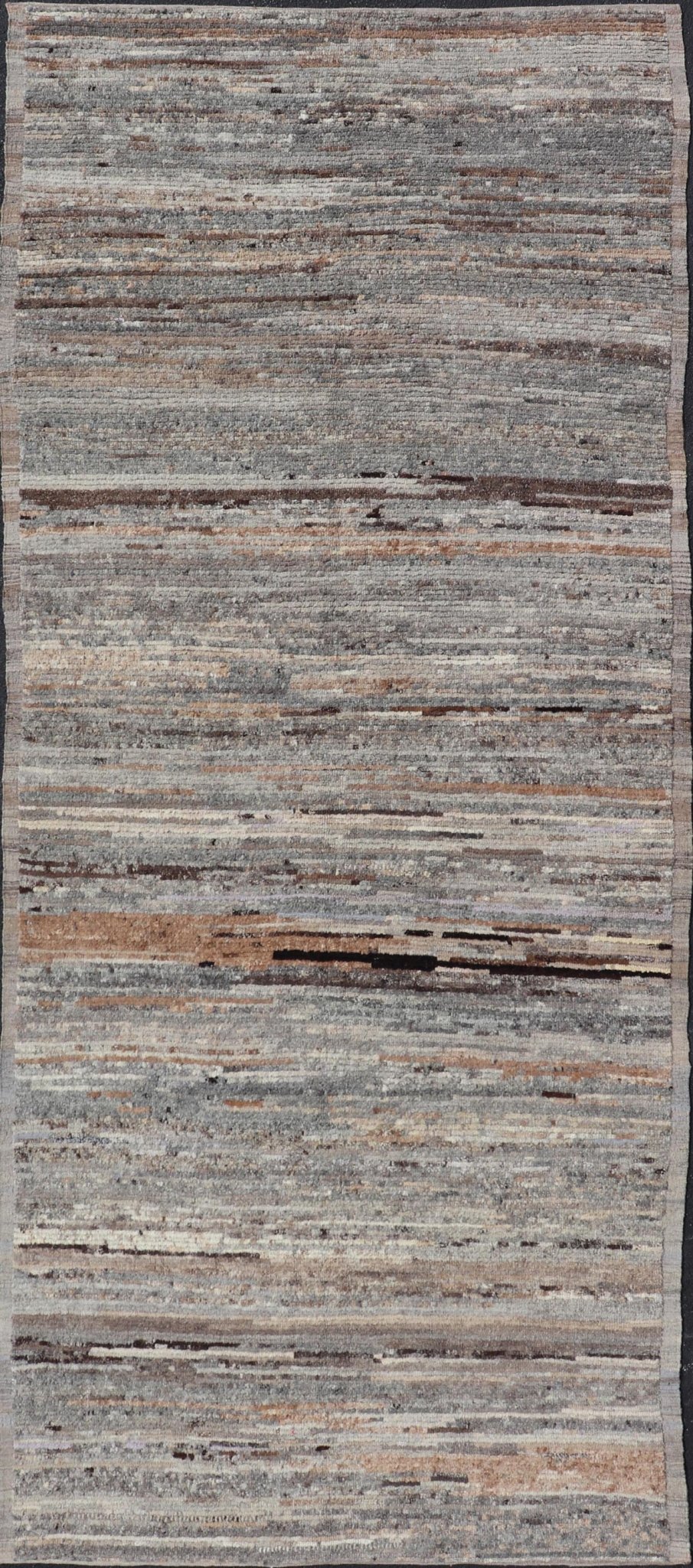 Modern Gallery Hand - Knotted Rug in Natural Shades Wool of Gray, Brown, & Ivory. Keivan Woven Arts; rug AFG - 64821, country of origin / type: Afghanistan / Modern Casual, circa Early - 21th Century. Measures: 5'9 x 14'4 This modern casual tribal rug... - Keivan Woven ArtsAFG - 64821 - 25146Rugs