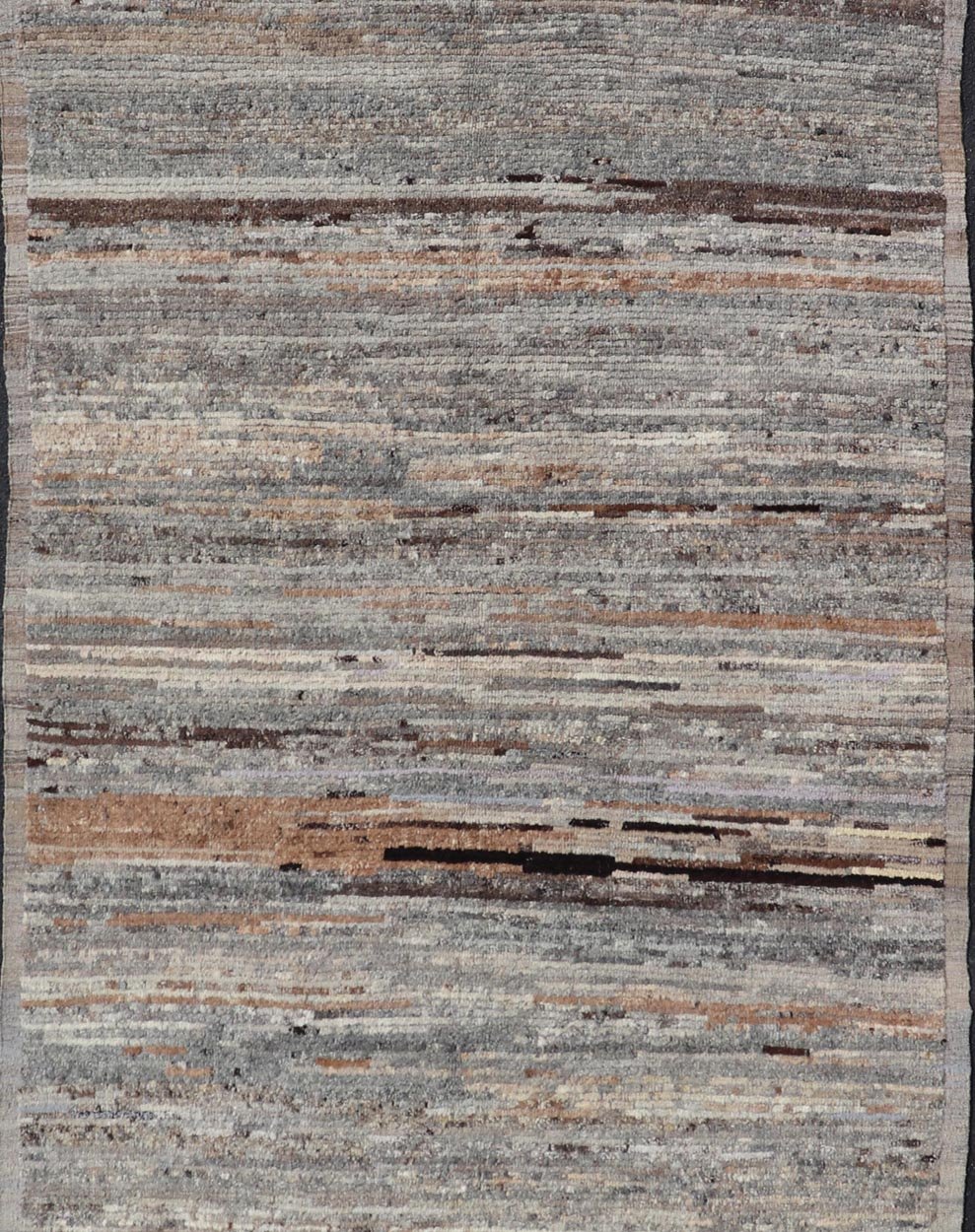 Modern Gallery Hand - Knotted Rug in Natural Shades Wool of Gray, Brown, & Ivory. Keivan Woven Arts; rug AFG - 64821, country of origin / type: Afghanistan / Modern Casual, circa Early - 21th Century. Measures: 5'9 x 14'4 This modern casual tribal rug... - Keivan Woven ArtsAFG - 64821 - 25146Rugs