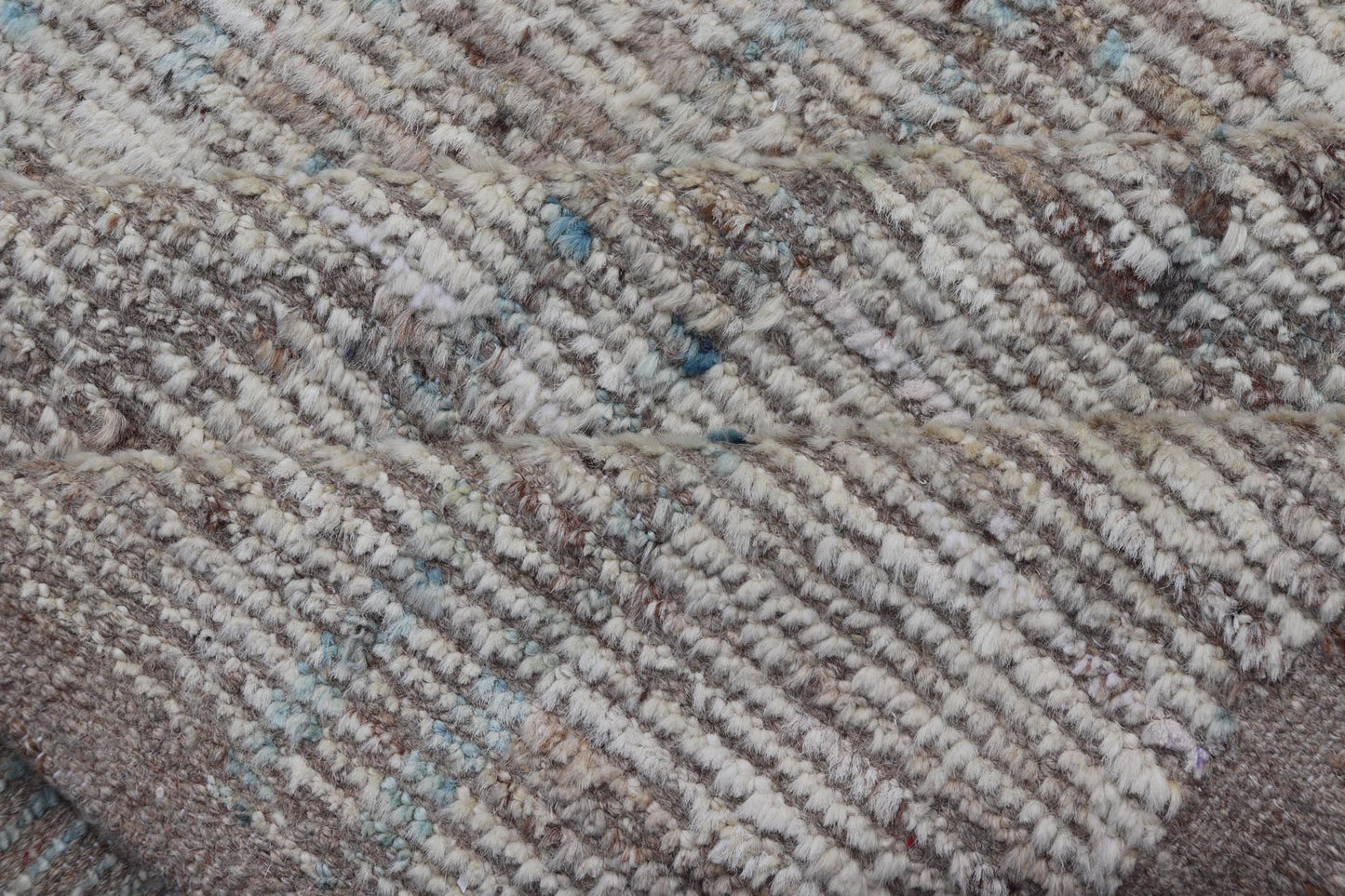 Modern Hand - Knotted Gallery Runner in Wool with Earthy Tones With Light Blue. rug AFG - 64829, Keivan Woven Arts / country of origin / type: Afghanistan / Modern Casual, circa Early - 21th century. Measures: 4'1 x 15'11 This modern casual tribal rug... - Keivan Woven ArtsAFG - 64829 - 25152