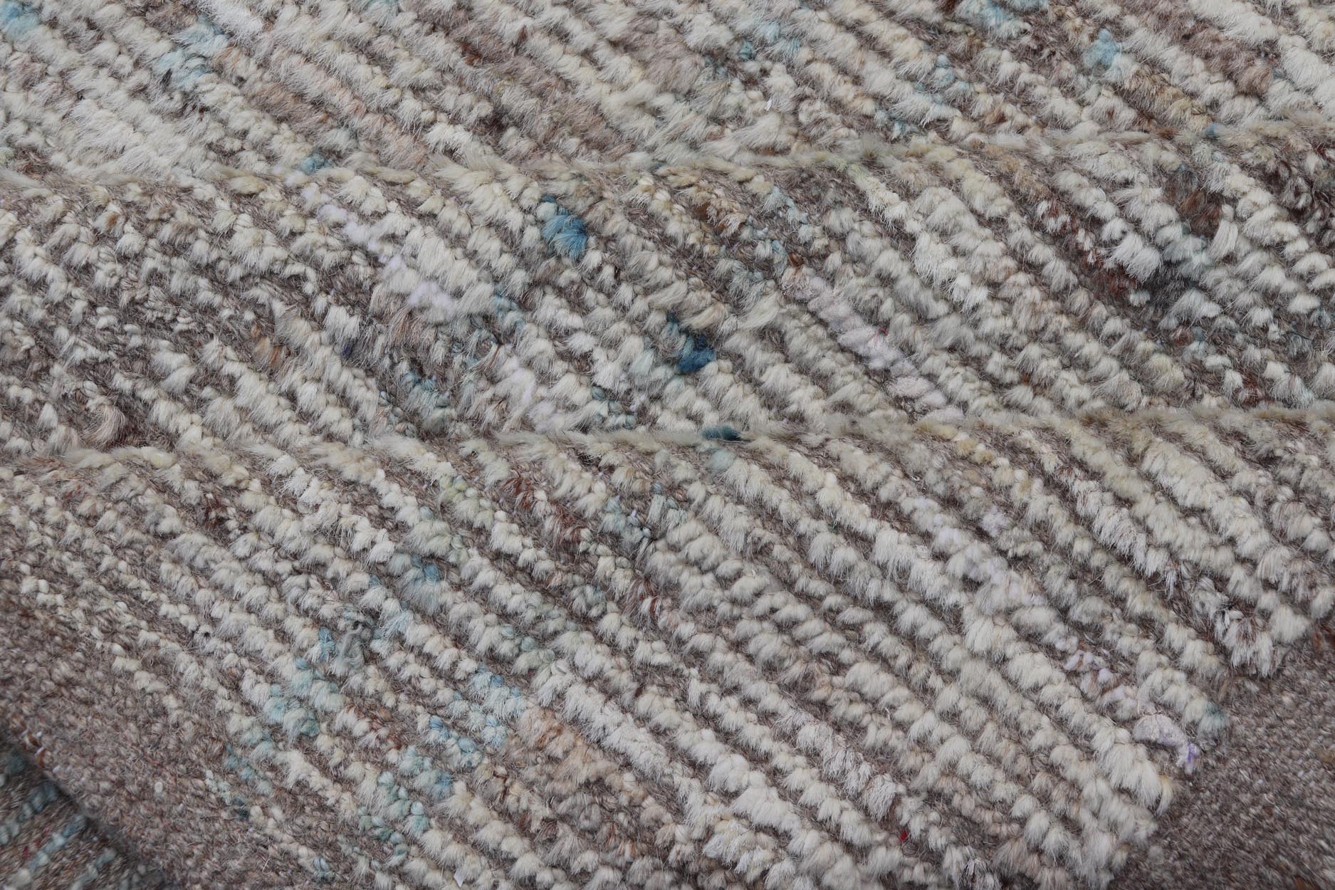 Modern Hand - Knotted Gallery Runner in Wool with Earthy Tones With Light Blue. rug AFG - 64829, Keivan Woven Arts / country of origin / type: Afghanistan / Modern Casual, circa Early - 21th century. Measures: 4'1 x 15'11 This modern casual tribal rug... - Keivan Woven ArtsAFG - 64829 - 25152