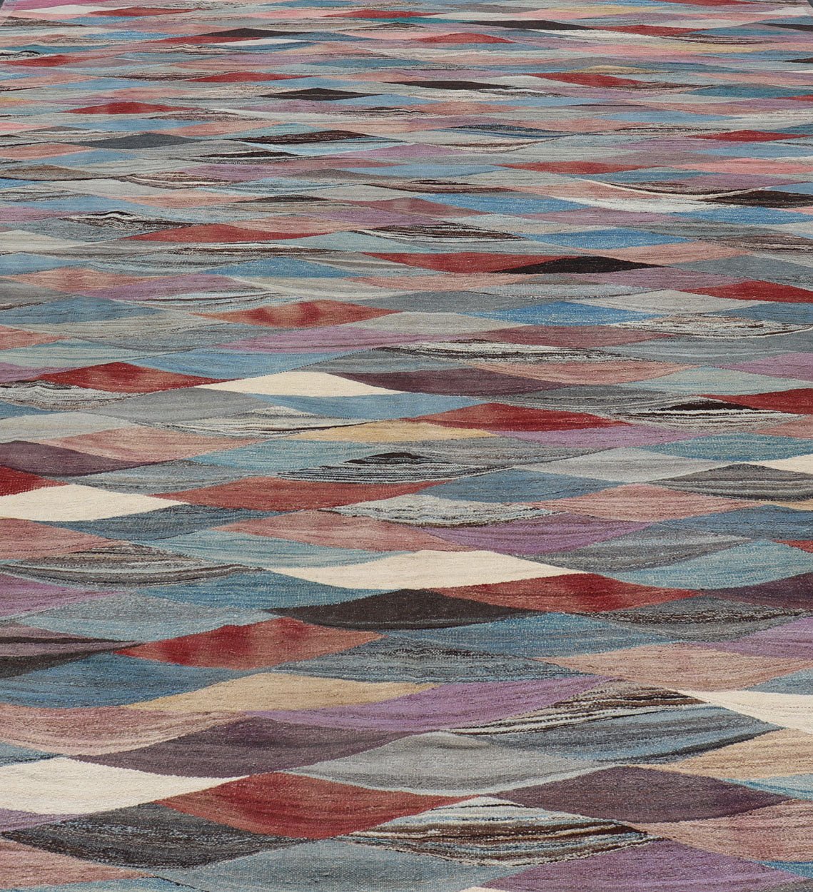 Large Colorful Flat - Weave Kilim Rug with Modern Design Casual flat - weave modern design Kilim rug with multi - color in modern design, rug AFG - 65, country of origin / type: Afghanistan / Kilim Colorful flat - weave modern Kilim rug with modern... - Keivan Woven ArtsAFG - 65 - 15755Rug