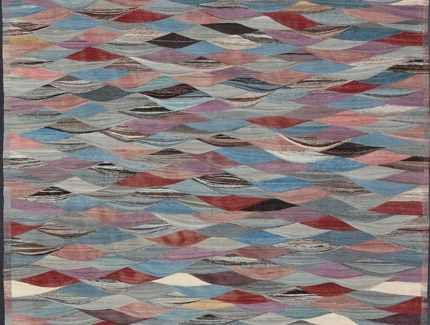 Large Colorful Flat - Weave Kilim Rug with Modern Design Casual flat - weave modern design Kilim rug with multi - color in modern design, rug AFG - 65, country of origin / type: Afghanistan / Kilim Colorful flat - weave modern Kilim rug with modern... - Keivan Woven ArtsAFG - 65 - 15755Rug