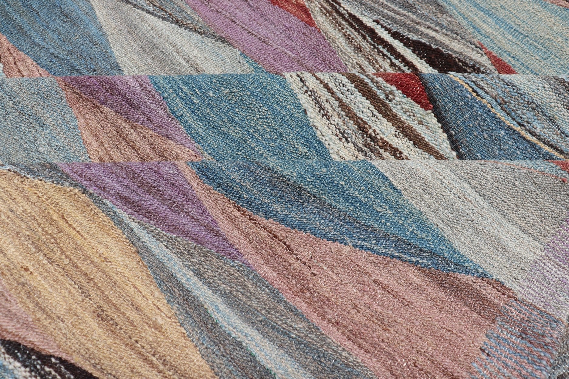 Large Colorful Flat - Weave Kilim Rug with Modern Design Casual flat - weave modern design Kilim rug with multi - color in modern design, rug AFG - 65, country of origin / type: Afghanistan / Kilim Colorful flat - weave modern Kilim rug with modern... - Keivan Woven ArtsAFG - 65 - 15755Rug