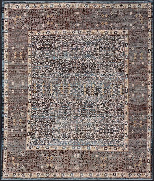 Measures: 14'0 x 16'2 Modern Casual Tribal Rug, Keivan Woven Arts / rug AFG - 65603, country of origin / type: Afghanistan / Modern Casual, circa Early - 21th Century. This large modern casual tribal rug has been hand - knotted. The rug featur... - Keivan Woven ArtsAFG - 65603 - 23102Rug