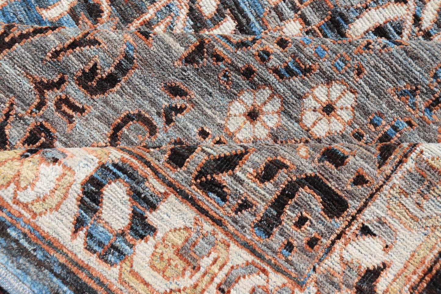 Measures: 14'0 x 16'2 Modern Casual Tribal Rug, Keivan Woven Arts / rug AFG - 65603, country of origin / type: Afghanistan / Modern Casual, circa Early - 21th Century. This large modern casual tribal rug has been hand - knotted. The rug featur... - Keivan Woven ArtsAFG - 65603 - 23102Rug