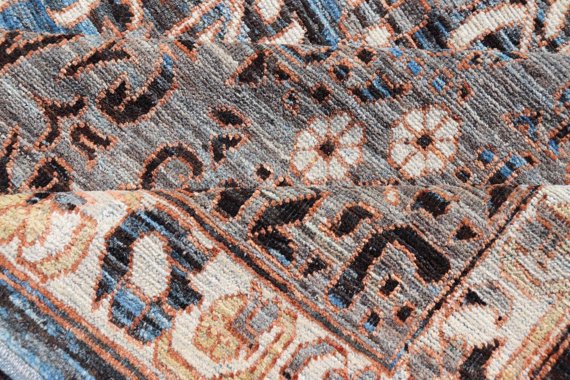 Measures: 14'0 x 16'2 Modern Casual Tribal Rug, Keivan Woven Arts / rug AFG - 65603, country of origin / type: Afghanistan / Modern Casual, circa Early - 21th Century. This large modern casual tribal rug has been hand - knotted. The rug featur... - Keivan Woven ArtsAFG - 65603 - 23102Rug