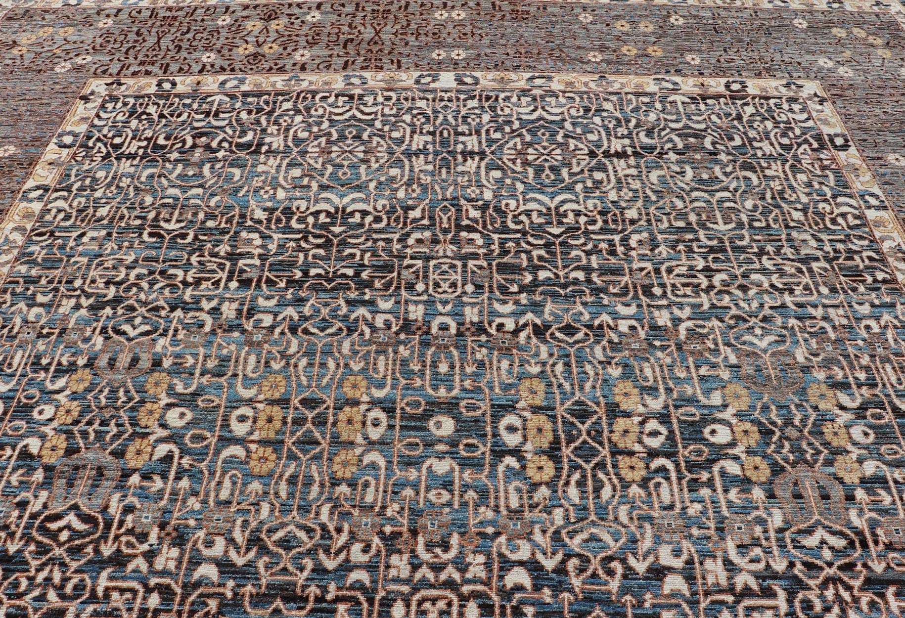 Measures: 14'0 x 16'2 Modern Casual Tribal Rug, Keivan Woven Arts / rug AFG - 65603, country of origin / type: Afghanistan / Modern Casual, circa Early - 21th Century. This large modern casual tribal rug has been hand - knotted. The rug featur... - Keivan Woven ArtsAFG - 65603 - 23102Rug